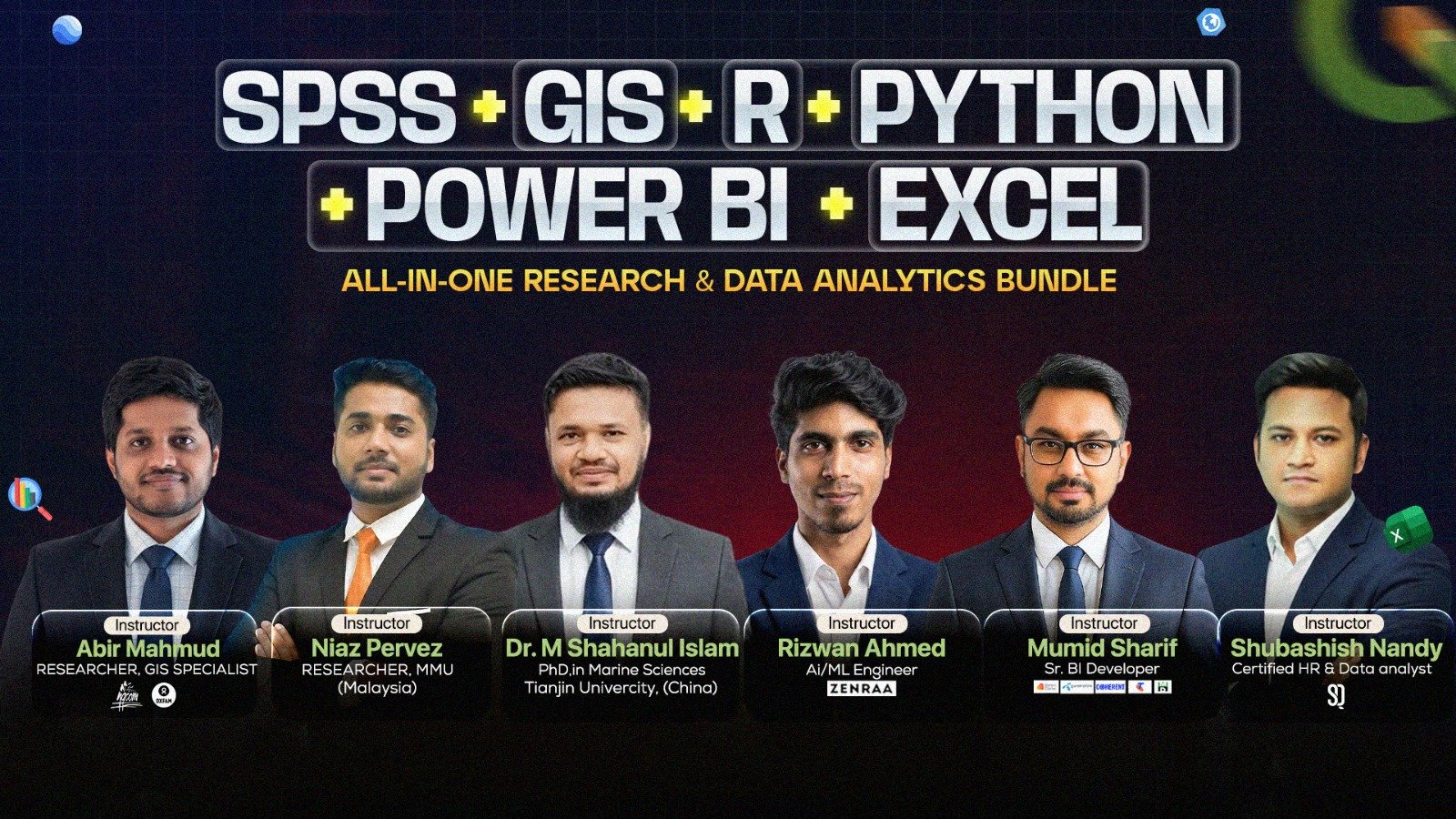 GIS + SPSS + R + Python + Power BI + Excel: All-in-One Research & Data Analytics
