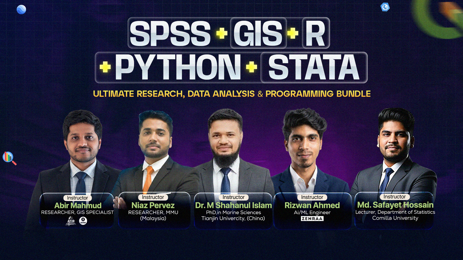 GIS + SPSS + R + STATA + Python: Ultimate Research, Data Analytics & Programming Bundle