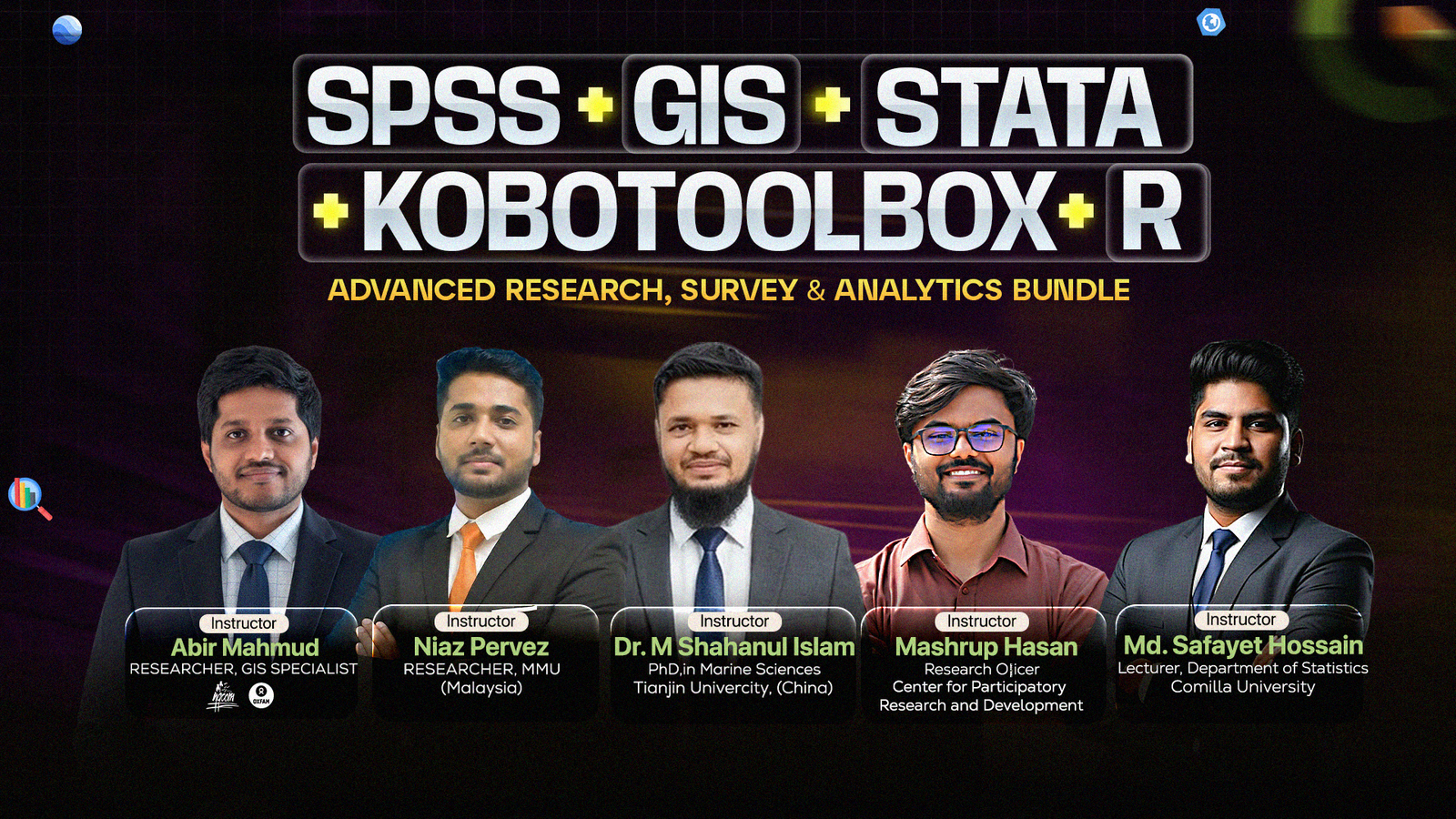 GIS + SPSS + R + STATA + KoboToolbox: Advanced Research, Survey & Analytics Bundle