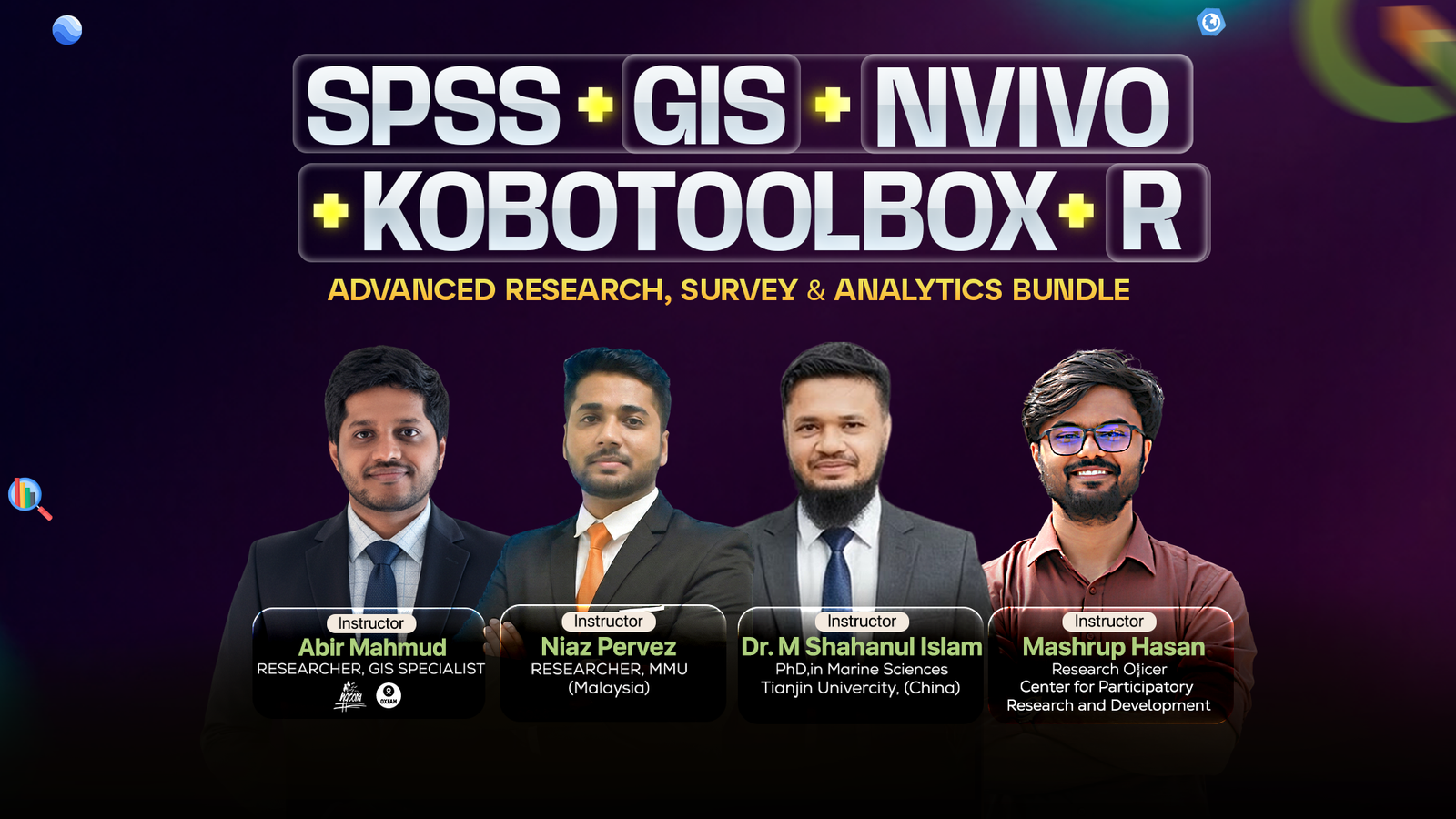 GIS + SPSS + R + STATA + KoboToolbox & NVivo: Advanced Research, Survey & Analytics Bundle